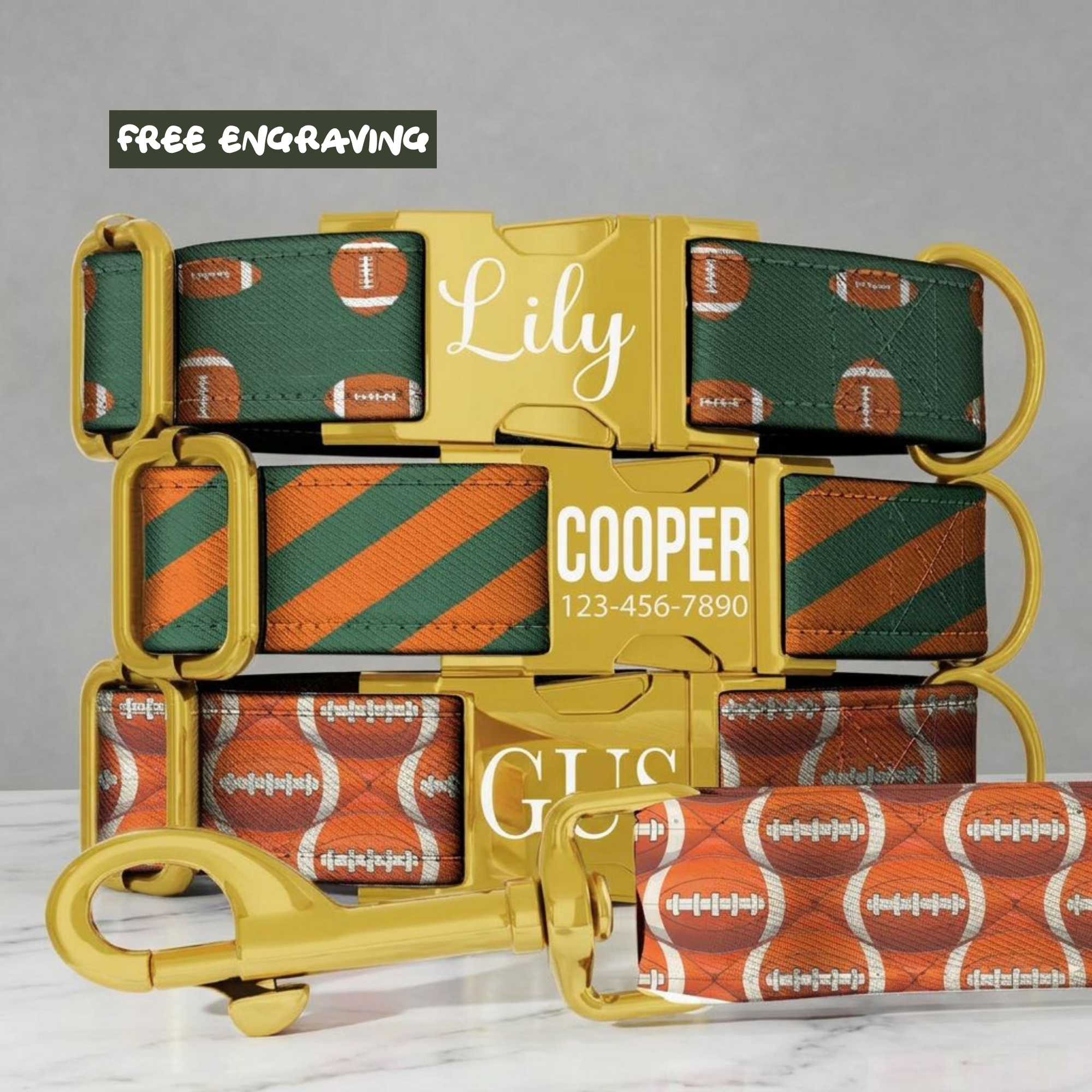 All-Star Game Day Dog Collar – Personalized Football Pup Gear Sunday Football Pet Tag