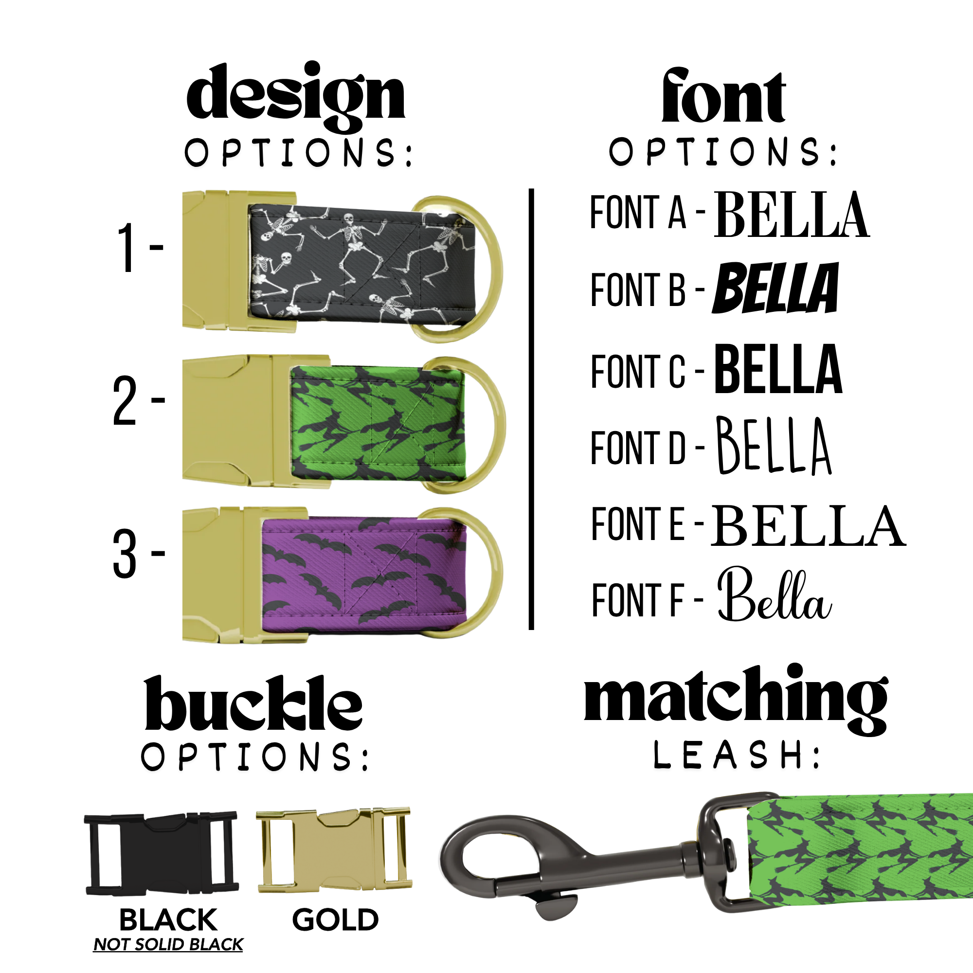 Purple Bat Dog Collar Halloween Dog Collar Personalized Pet Collar Custom Name Collar Spooky Bat Pattern Green Purple Collar