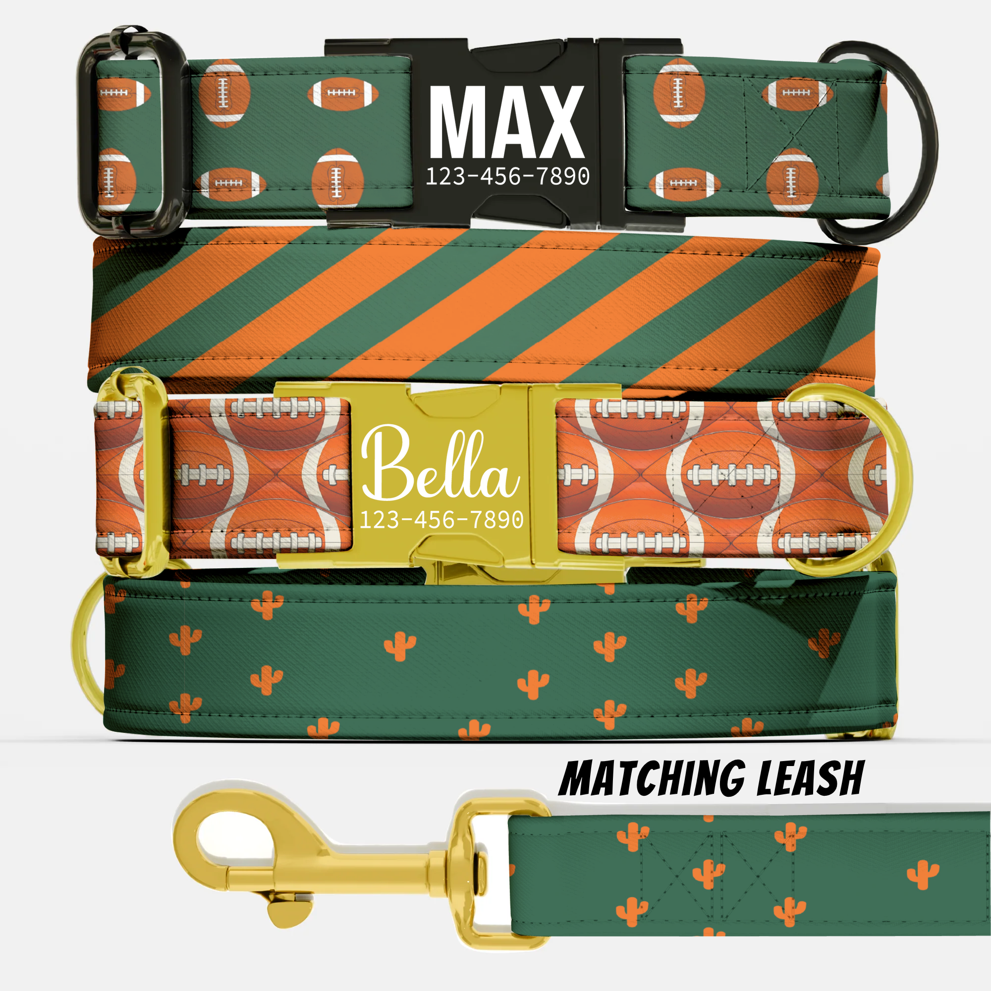 All-Star Game Day Dog Collar – Personalized Football Pup Gear Sunday Football Pet Tag