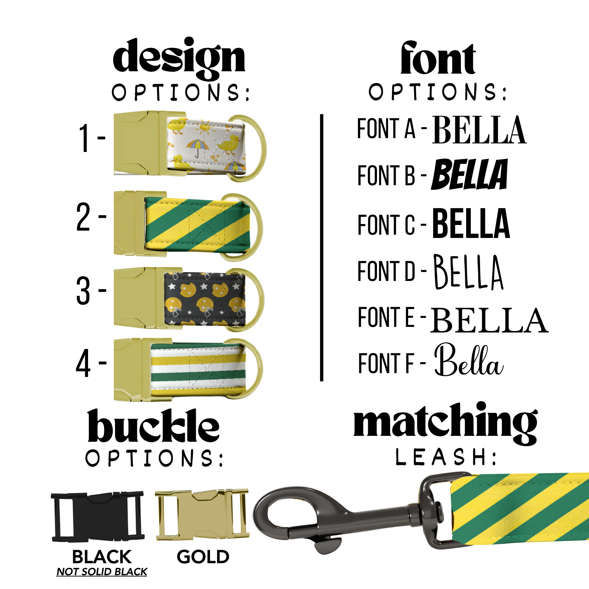 Game Day Collar Green & Yellow Football Dog Collar | Personalized Sports Fan Pet Tag