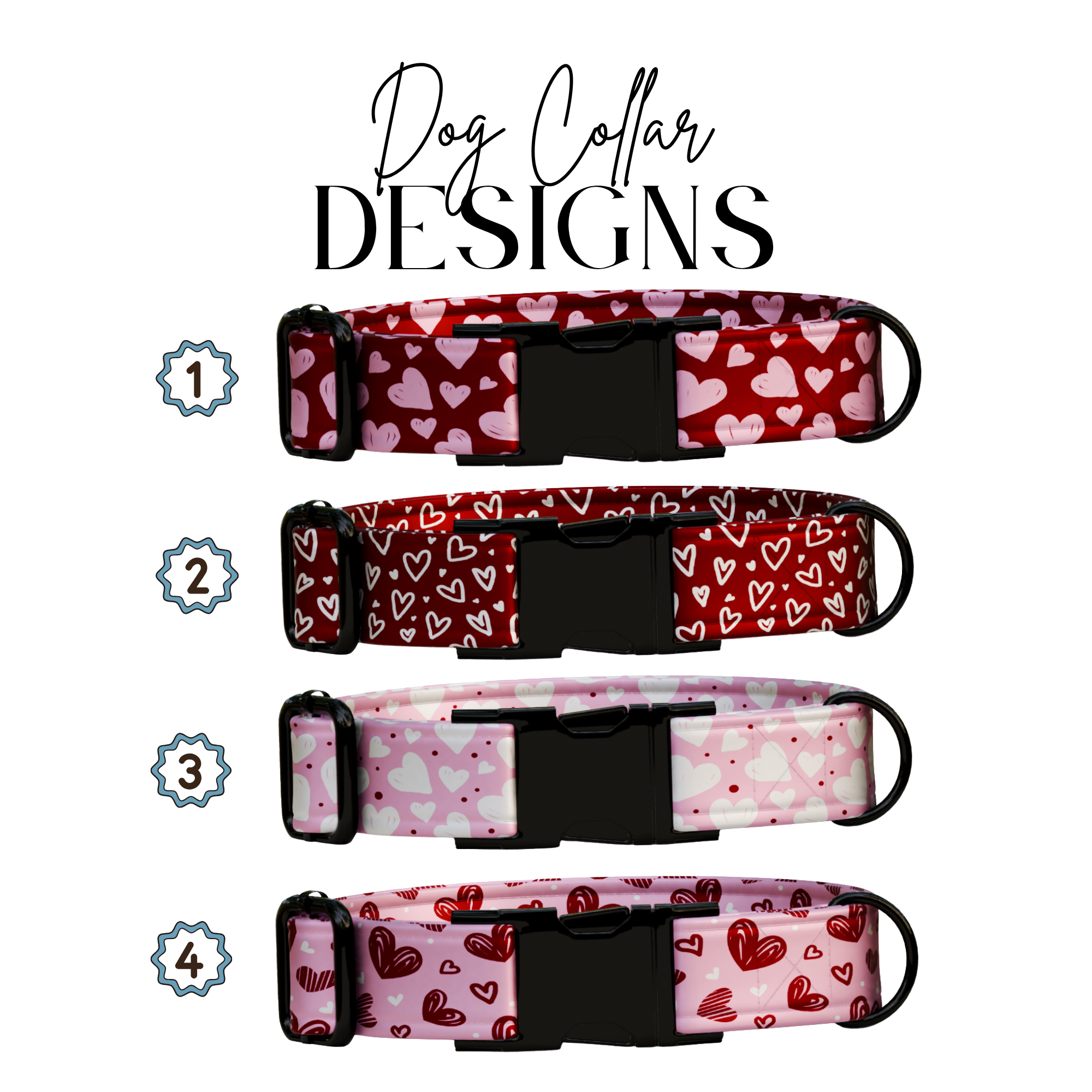 Valentines Sweetheart Personalized Dog Collar & Leash Set (OG-390)