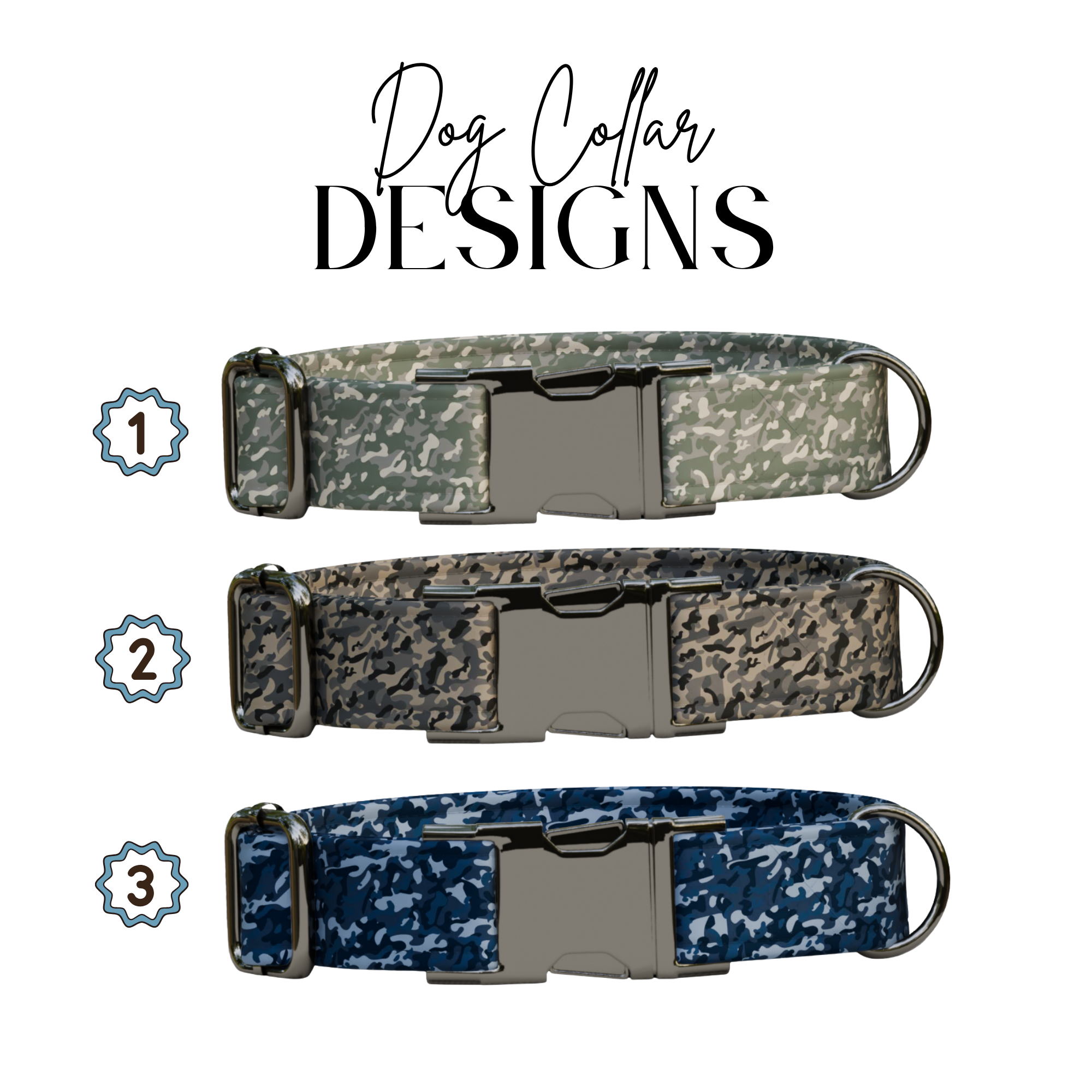 Mlitary Style Personalized Camouflage Dog Collar & Leash Set (OG-51)