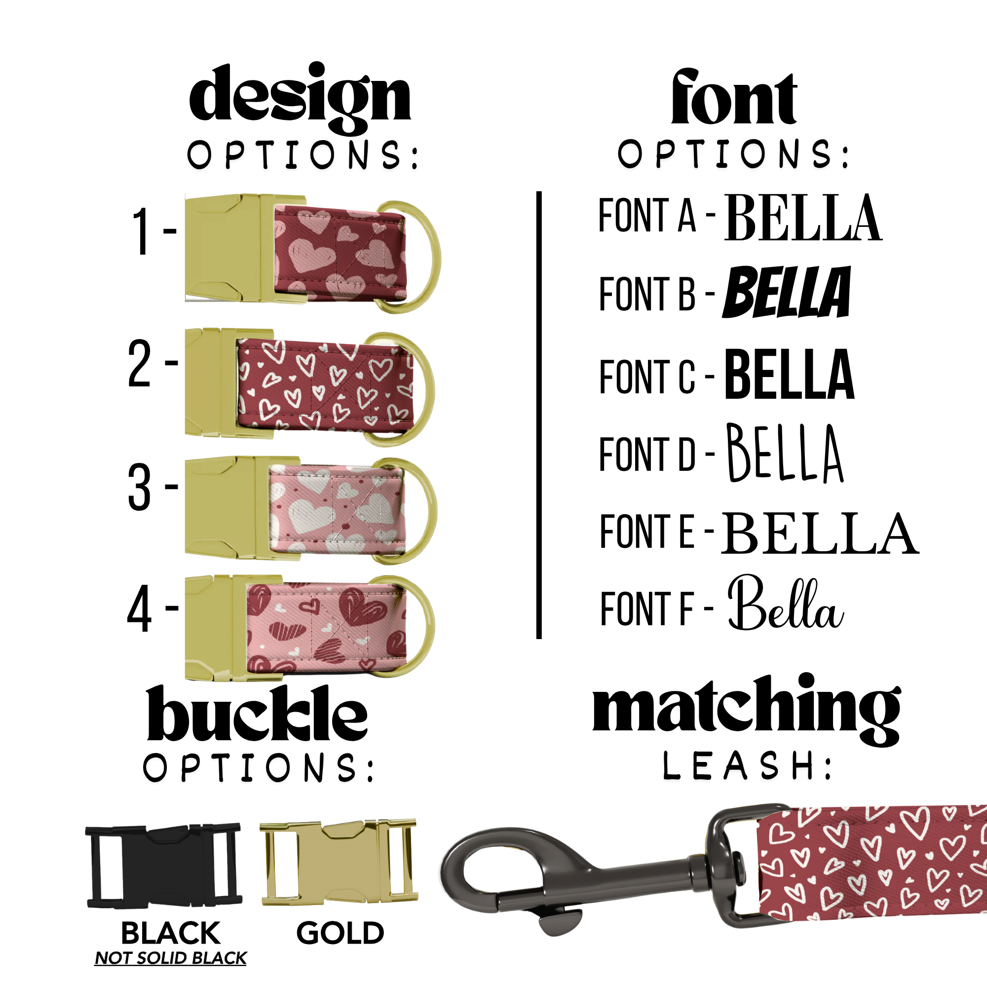 Sweetheart Personalized Dog Collar & Leash