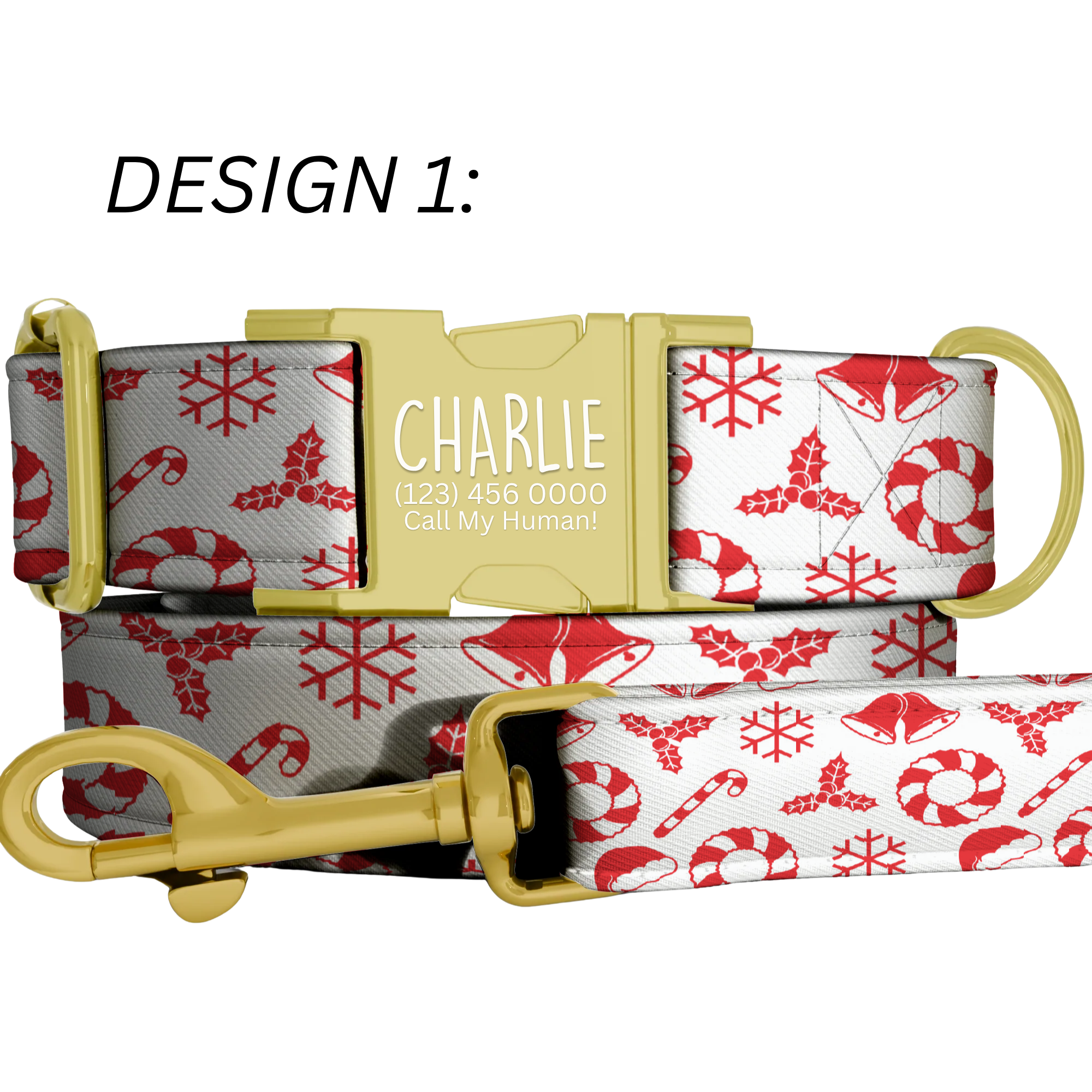 Festive Christmas Candy Cane Reindeer Dog Collar Personalized Holiday Pet Collar Custom Name ID Collar Winter Puppy Gift Christmas