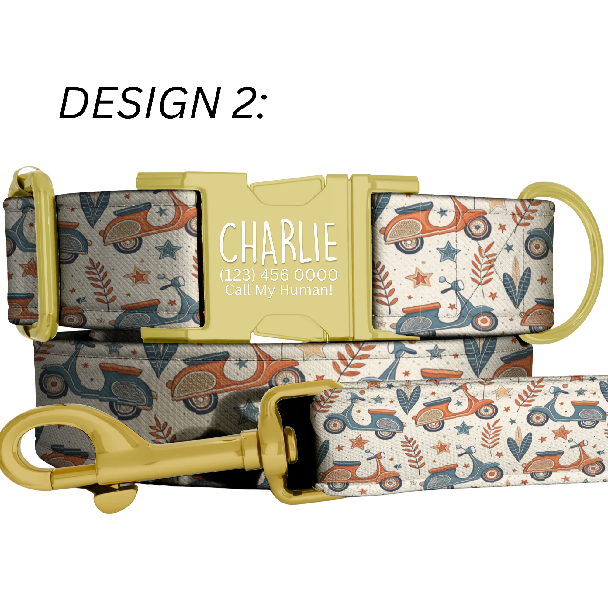Sunny Vibes Personalized Dog Collar & Leash Set