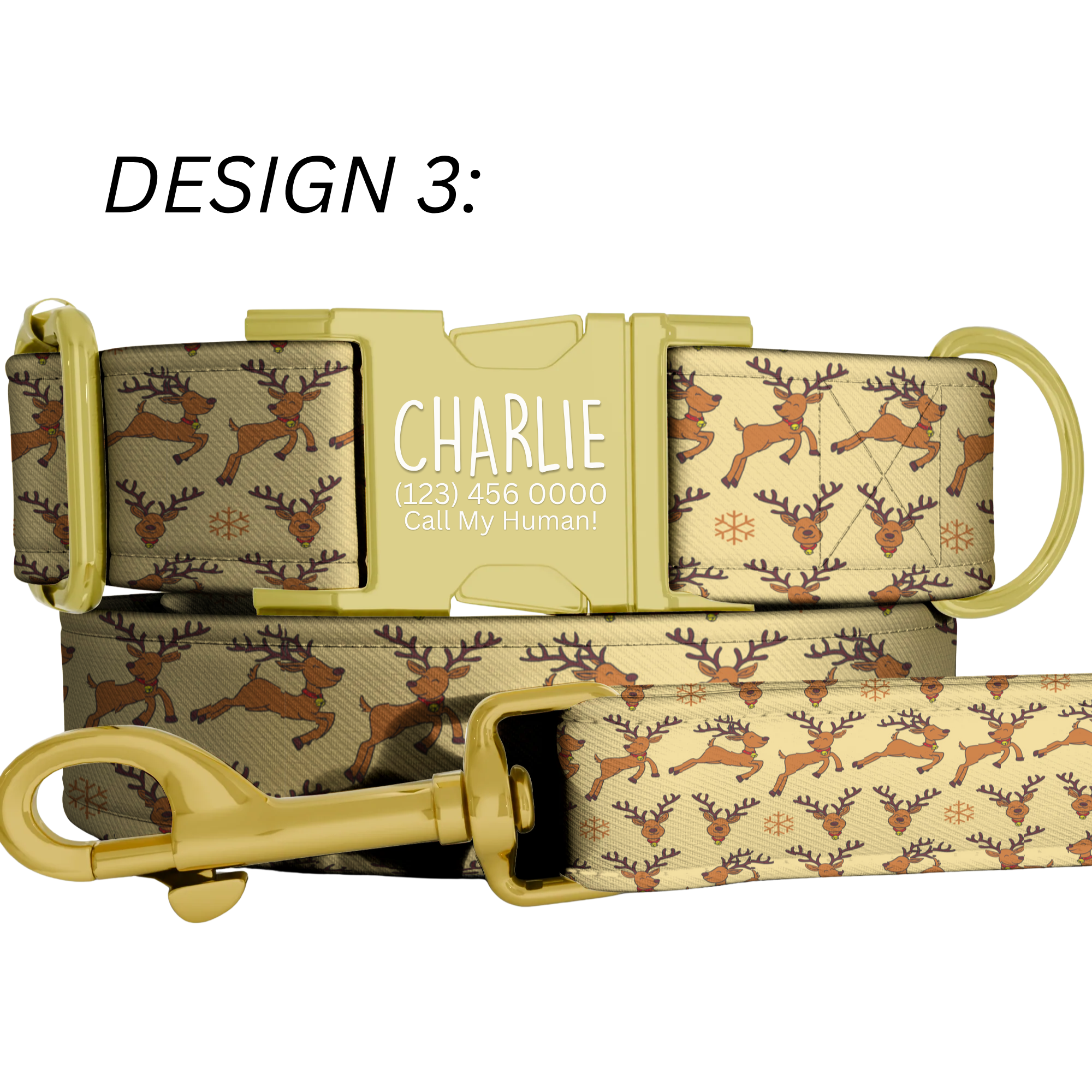 Christmas Tree Dog Collar Festive Holiday Pattern Personalized Name Collar Custom Pet ID Collar Reindeer Snowflake Puppy Accessory