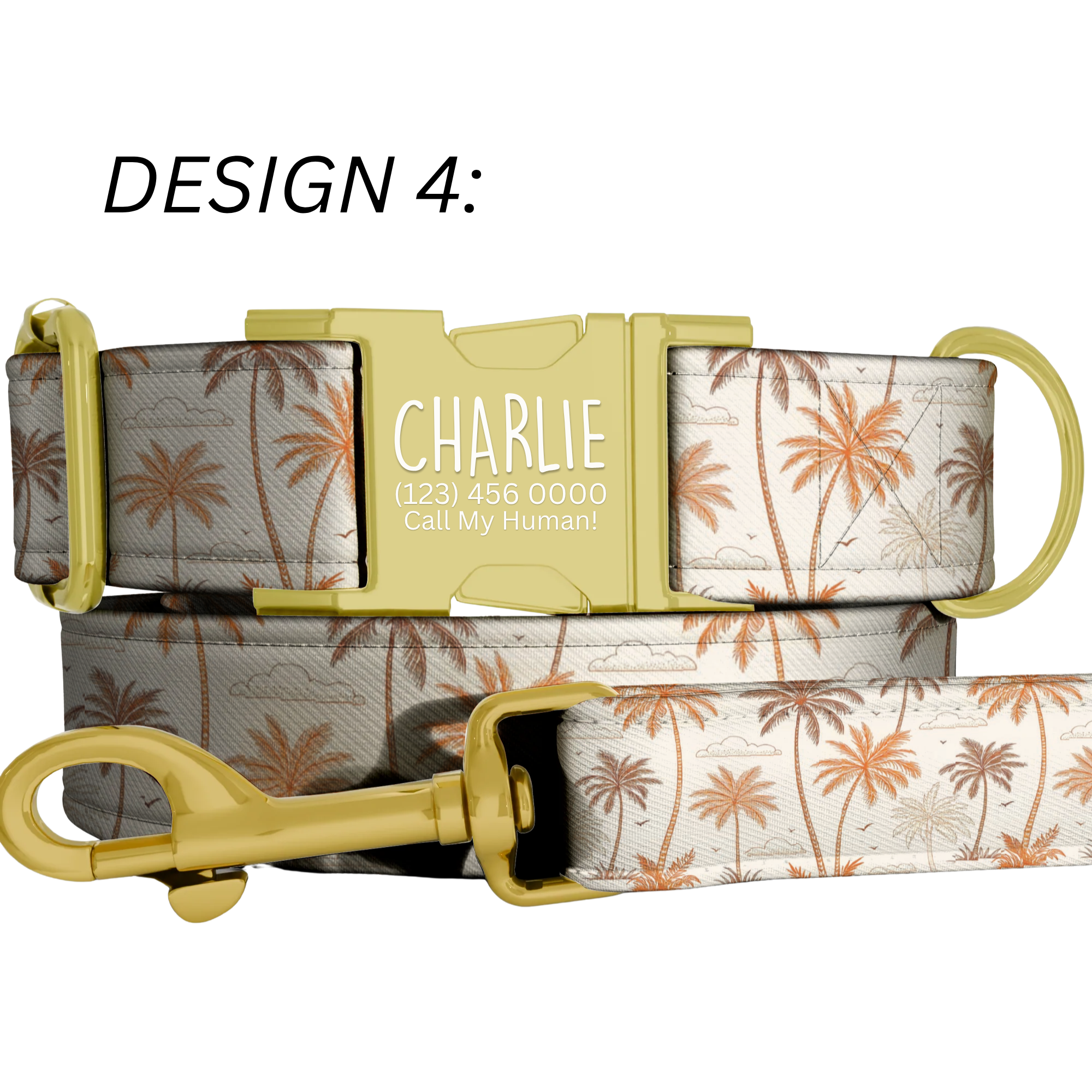 Sunny Vibes Personalized Dog Collar & Leash Set