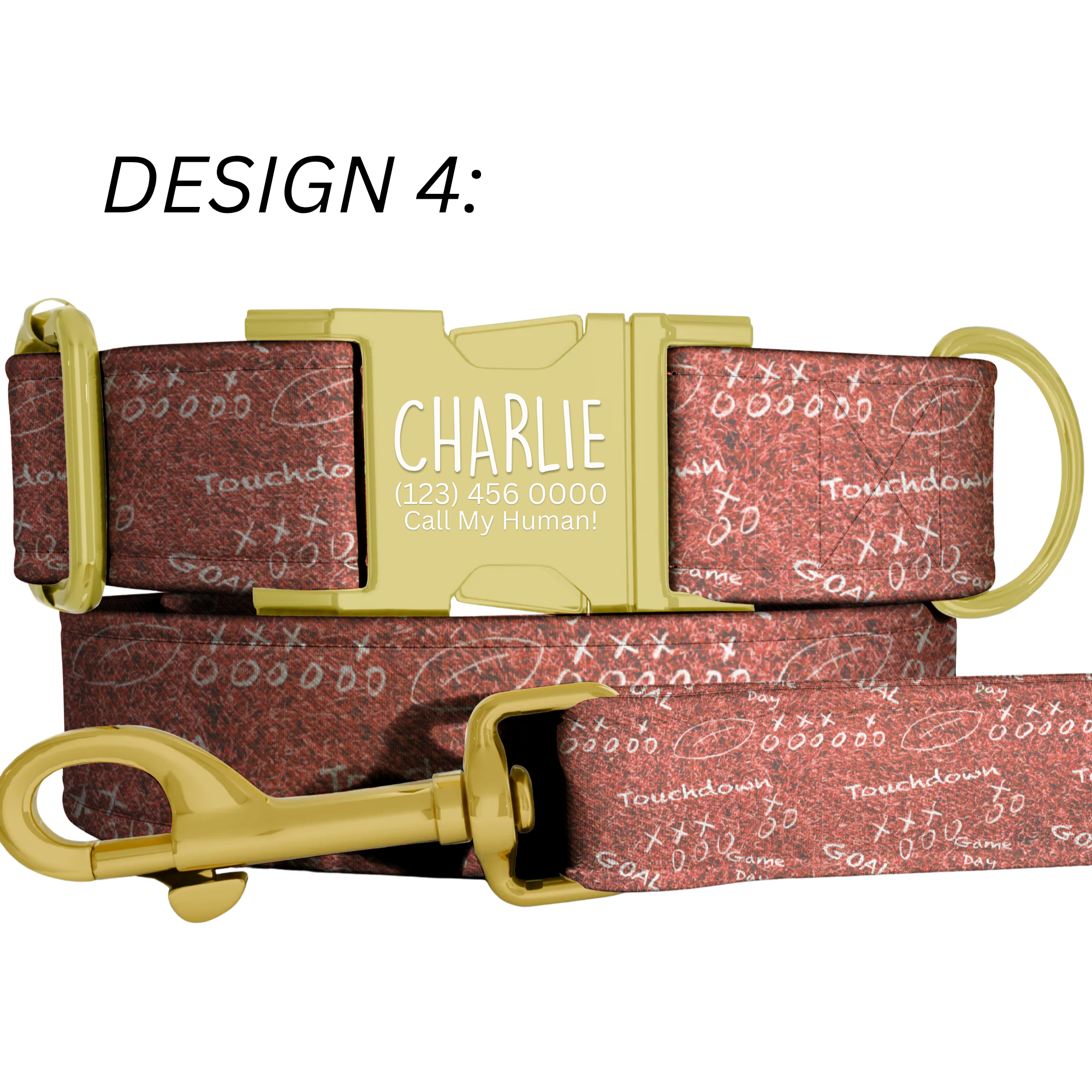 Game Day Ready Dog Collar Personalized Football-Inspired Custom Name Pet Tag Sports Accessory