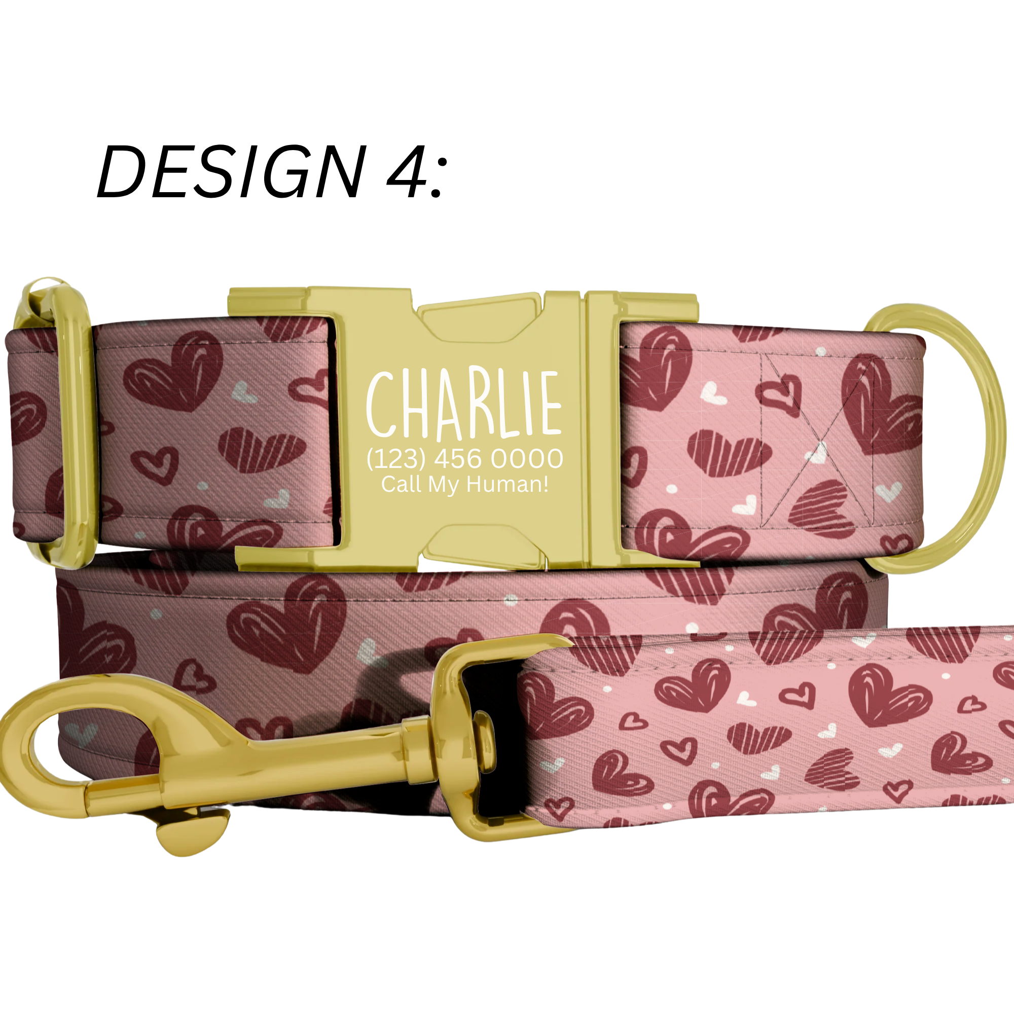 Sweetheart Personalized Dog Collar & Leash