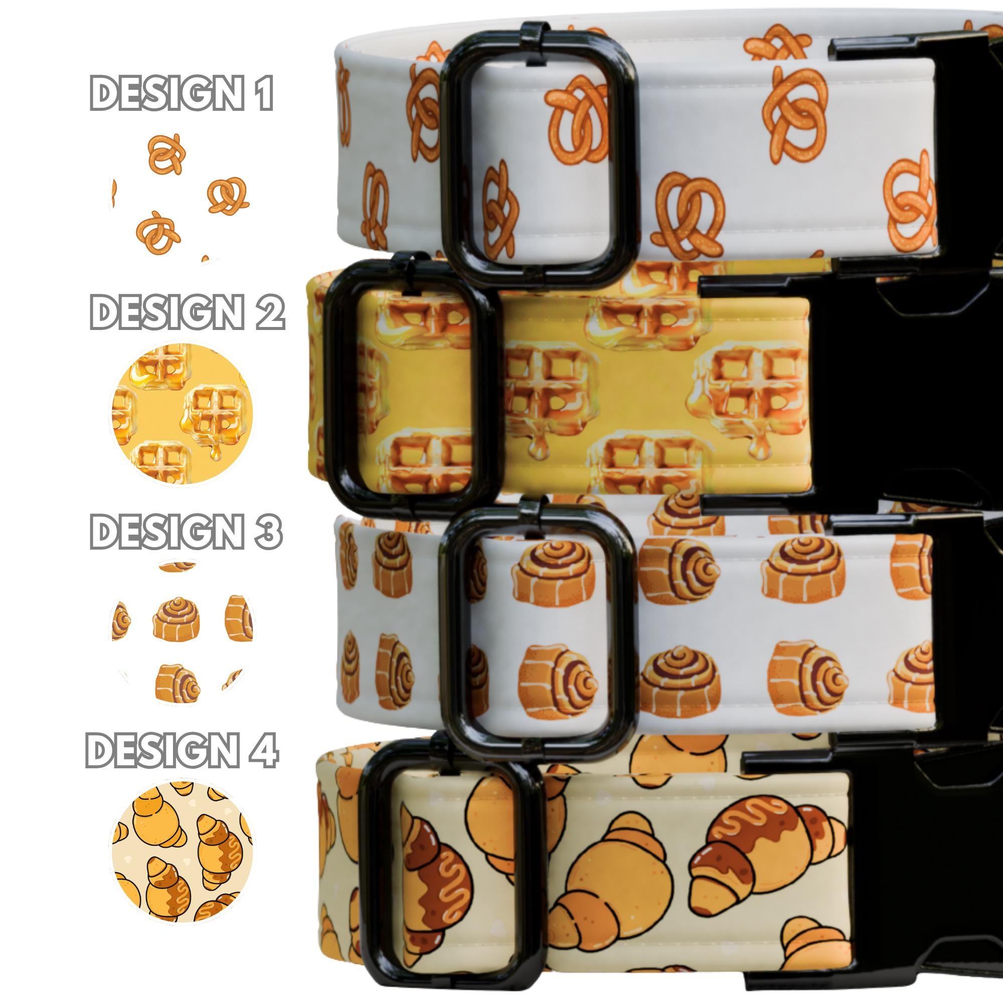 Bread & Pastry Pattern Dog Collar & Leash Set