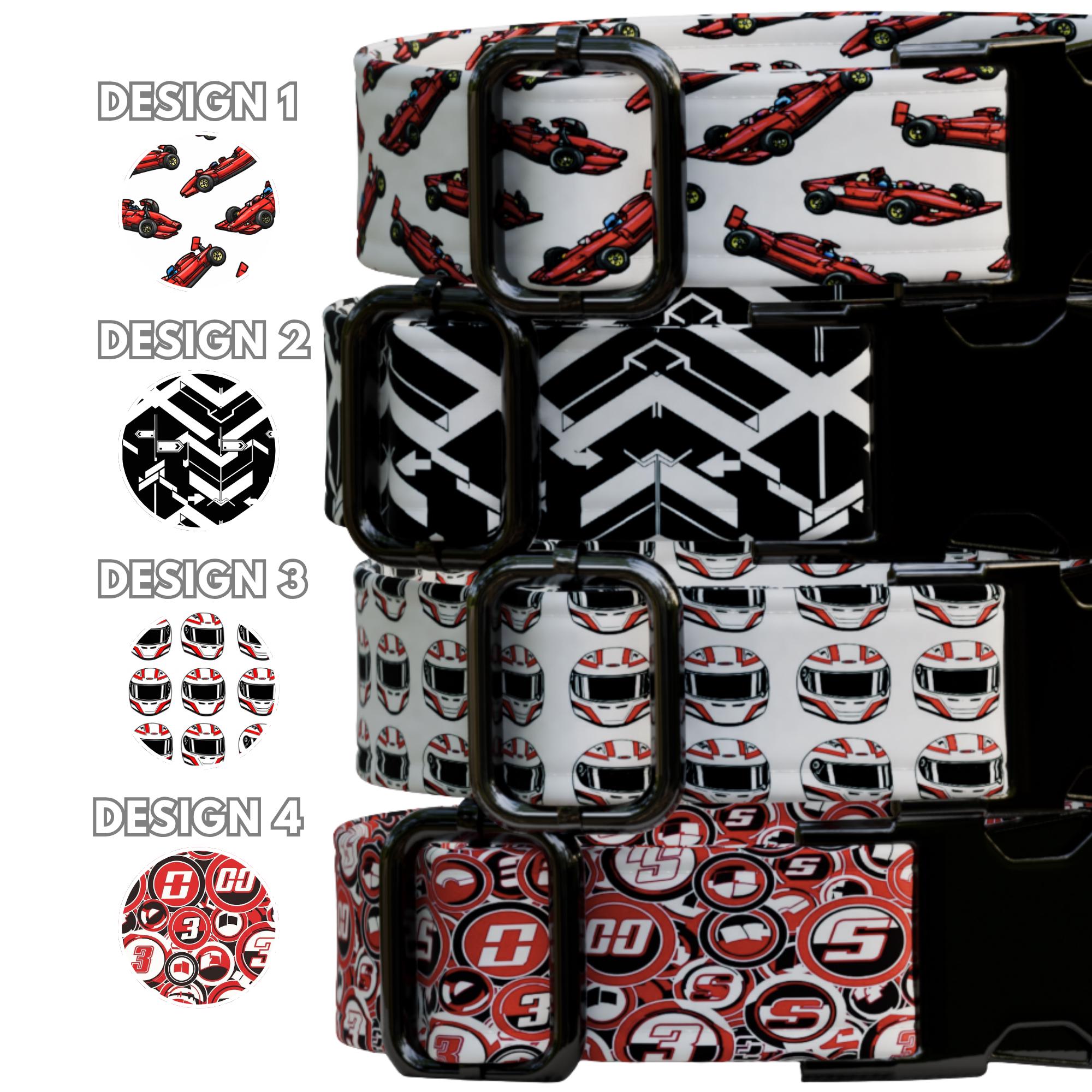 Race Car Formula Style Personalized Dog Collar & Leash Set