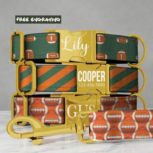All-Star Game Day Dog Collar – Personalized Football Pup Gear Sunday Football Pet Tag