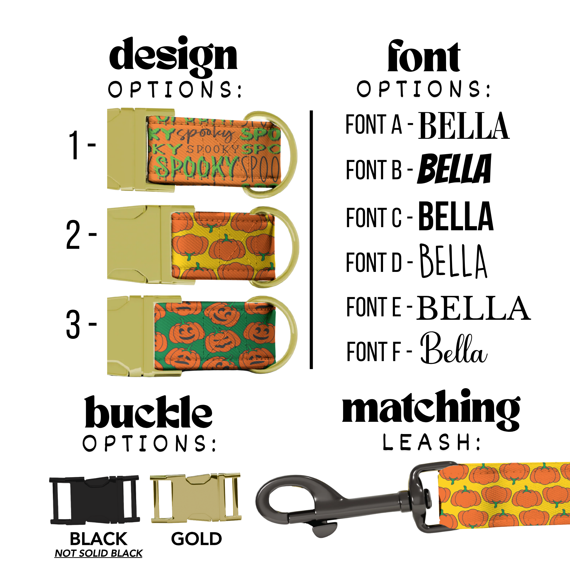 Orange Pumpkin Dog Collar Halloween Dog Collar Personalized Pet Custom Name Collar Fall Pumpkin Spooky Accessory Autumn Pet Gift