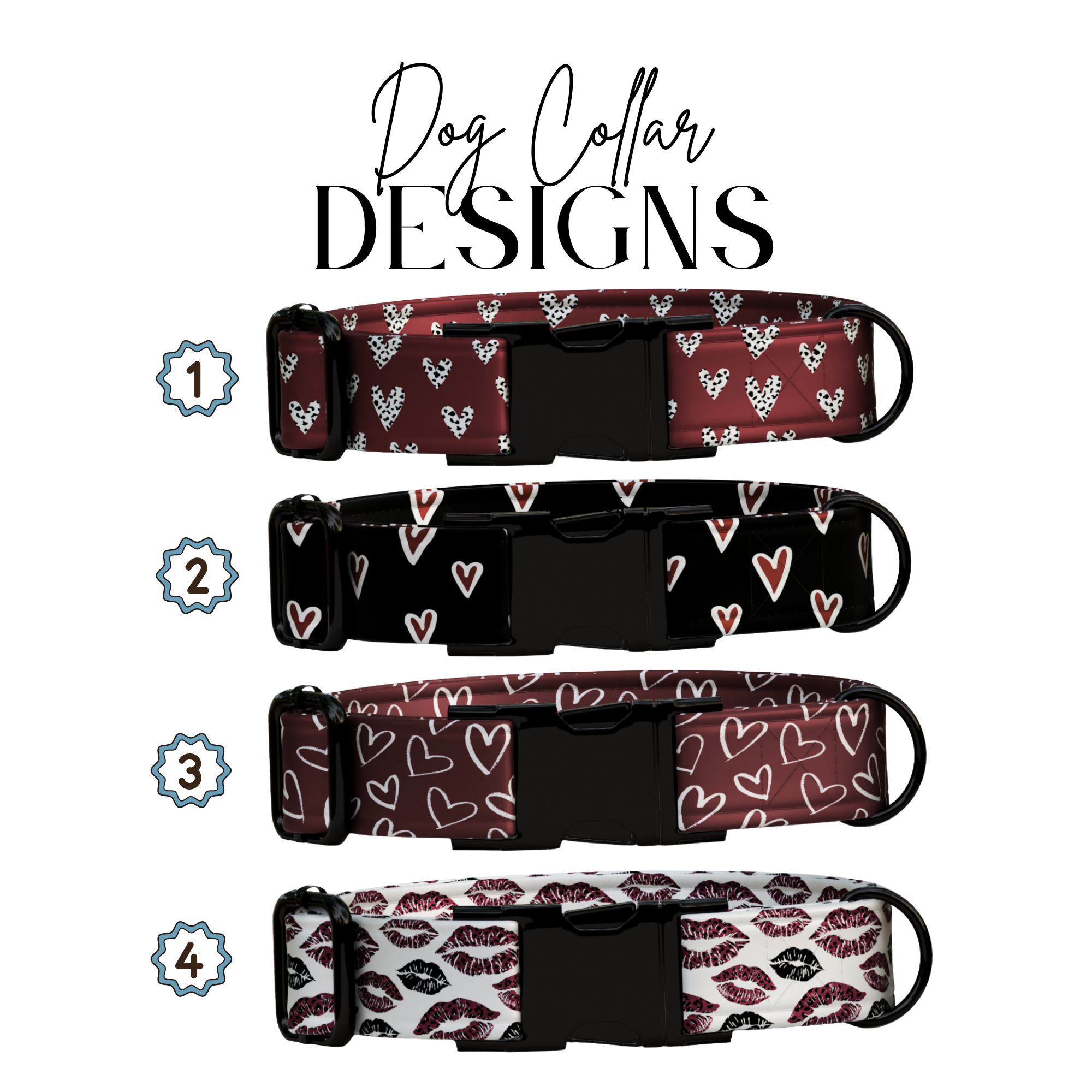 Valentines Day Personalized Dog Collar & Leash Set