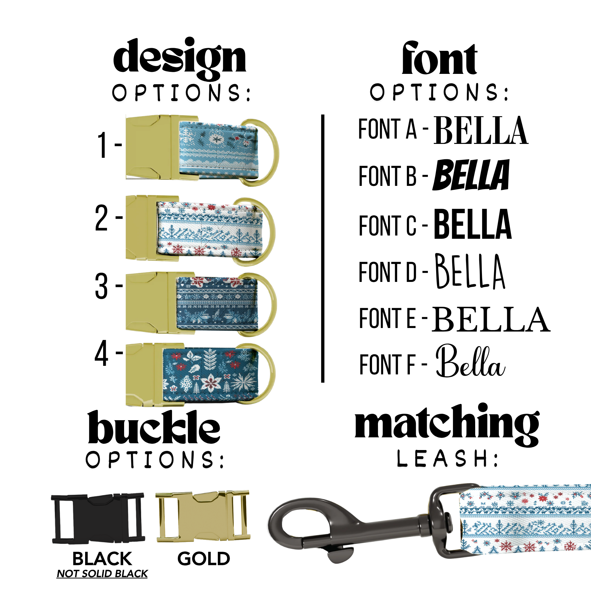 Blue Snowflake Dog Collar Nordic Winter Pattern Personalized Name Collar Custom Pet ID Christmas Puppy Gift Holiday Accessory