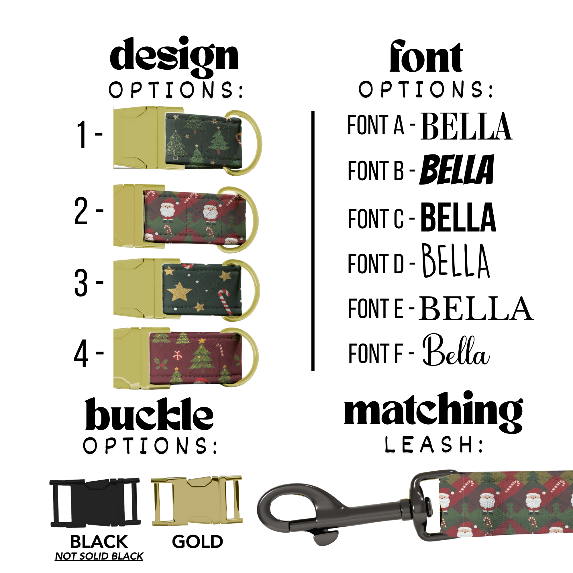 Dark Green Christmas Dog Collar Candy Cane Star Holiday Pattern Personalized Name Collar Custom Pet ID Collar Festive Gift Winter