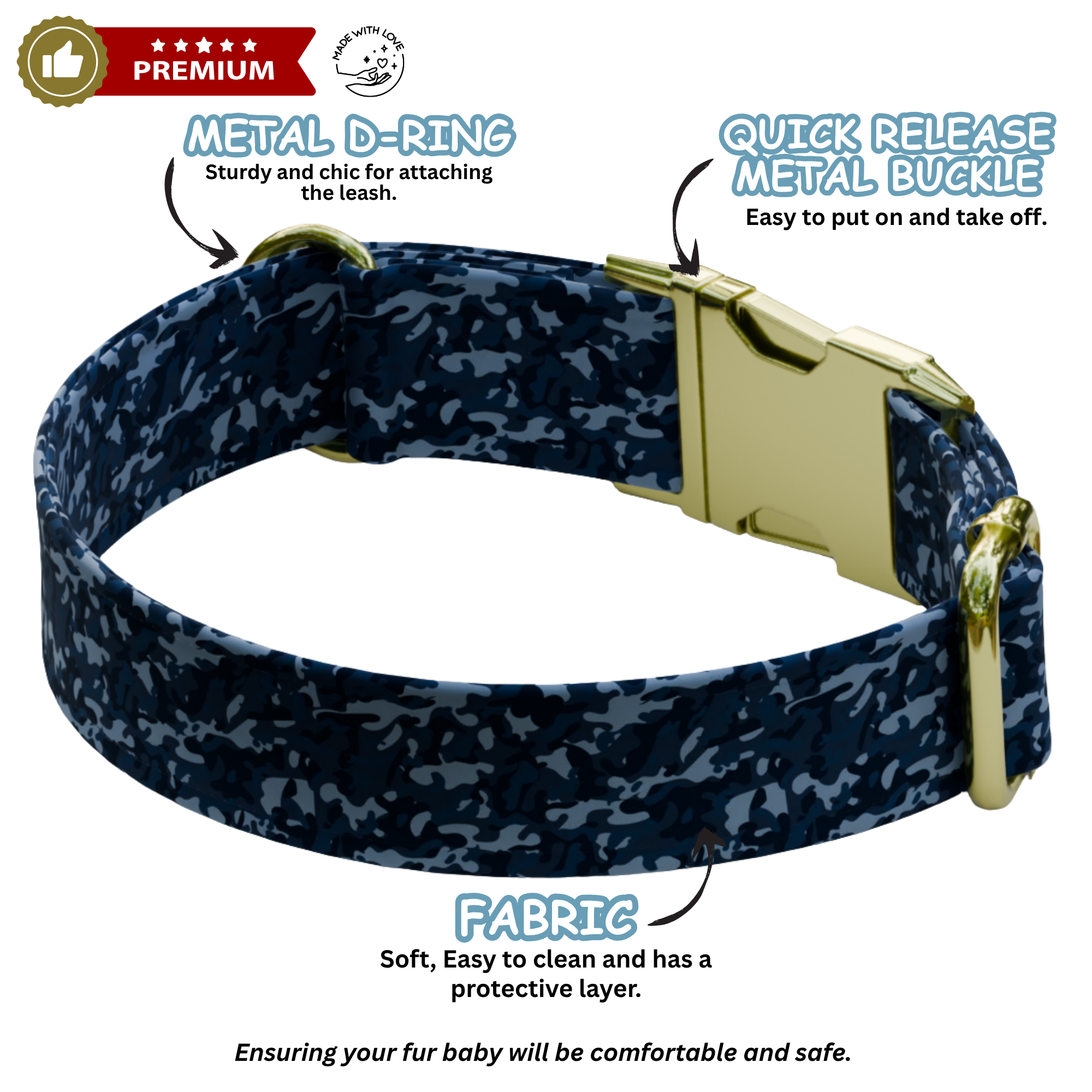 Mlitary Style Personalized Camouflage Dog Collar & Leash Set (OG-51)
