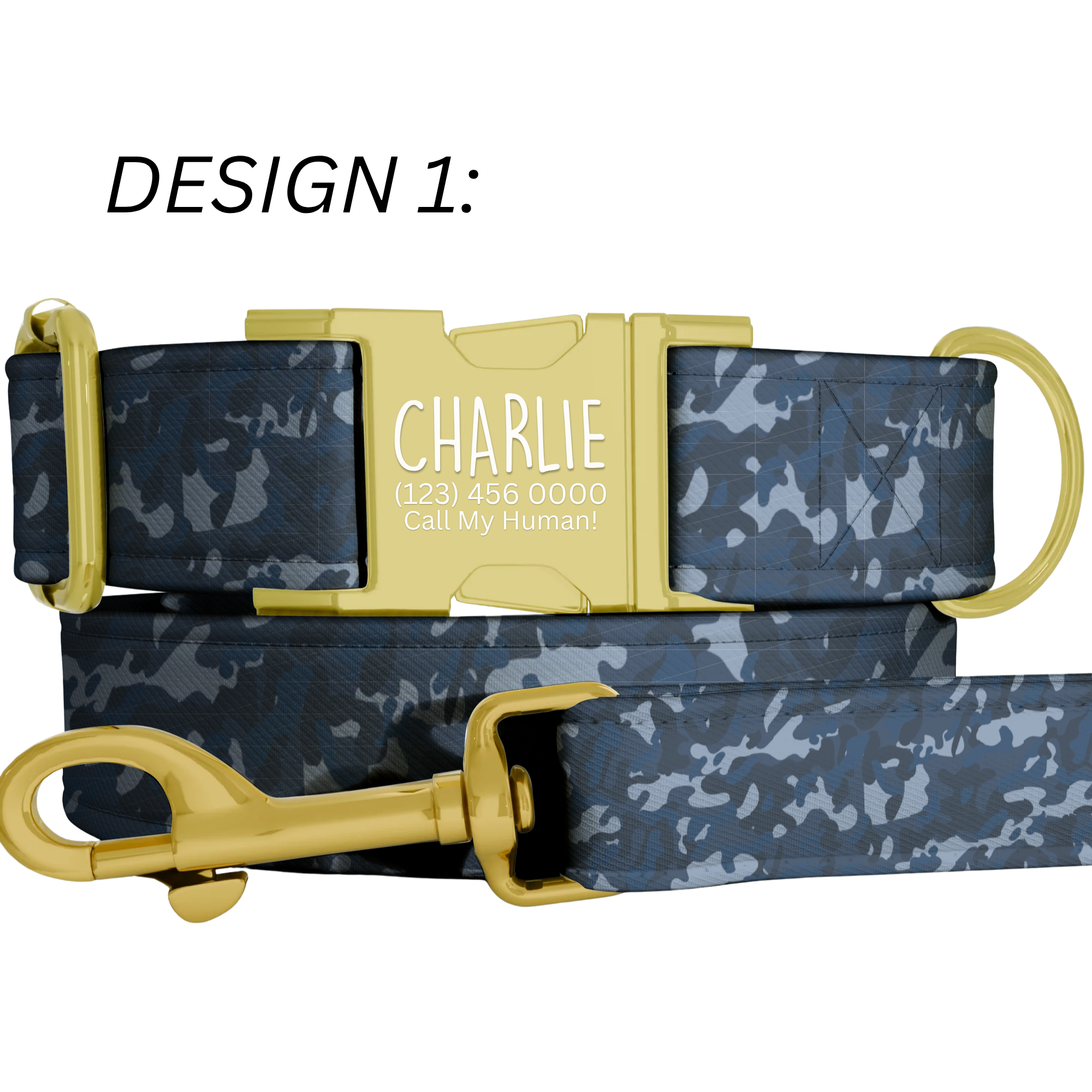 Camouflage Personalized Dog Collar Custom Military Boy Dog Collar Adjustable