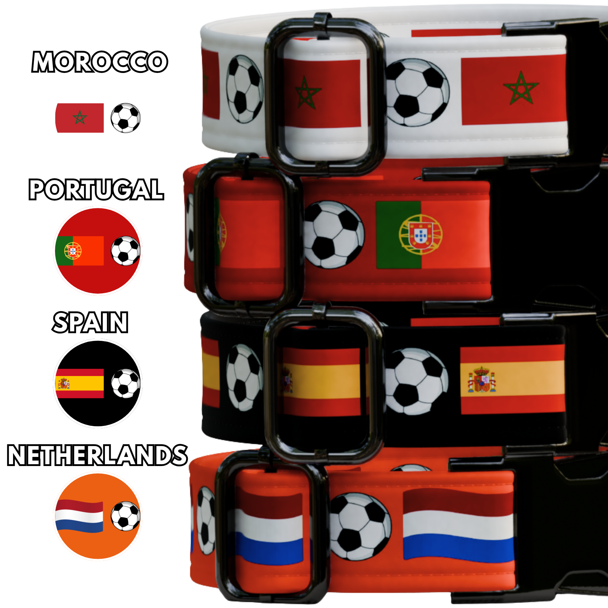 Custom Soccer Dog Collar,Soccer Championship Inspired Pet Collar, Personalized Engraved Name 12 Country Flags Pet Collar Gift Pet Owner (OG-647)