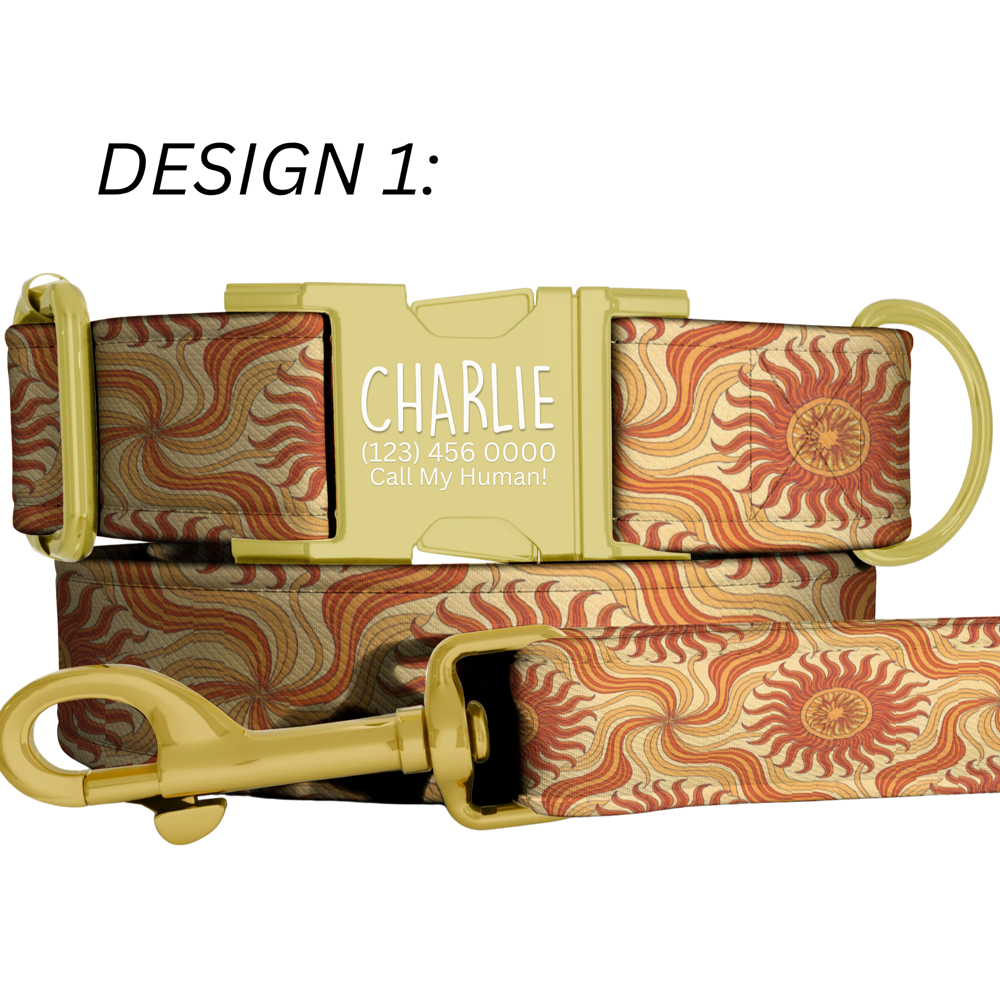 Sunny Vibes Personalized Dog Collar & Leash Set