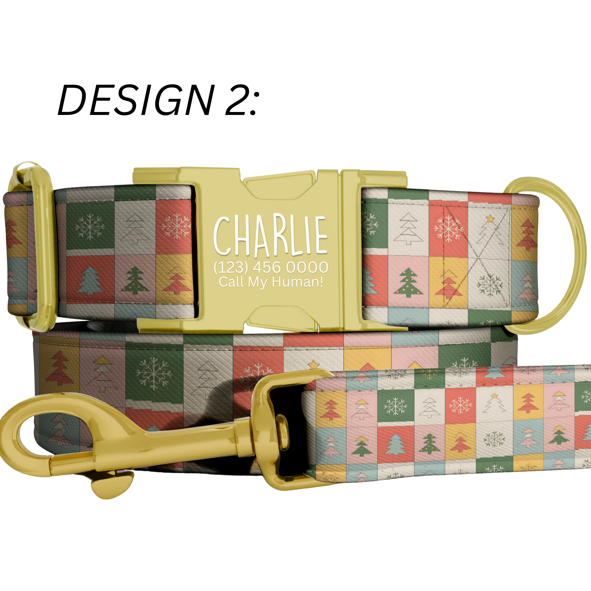 Christmas Patchwork Dog Collar Holiday Pattern Personalized Name Collar Custom Pet ID Collar Festive Puppy Winter Dog Accessory