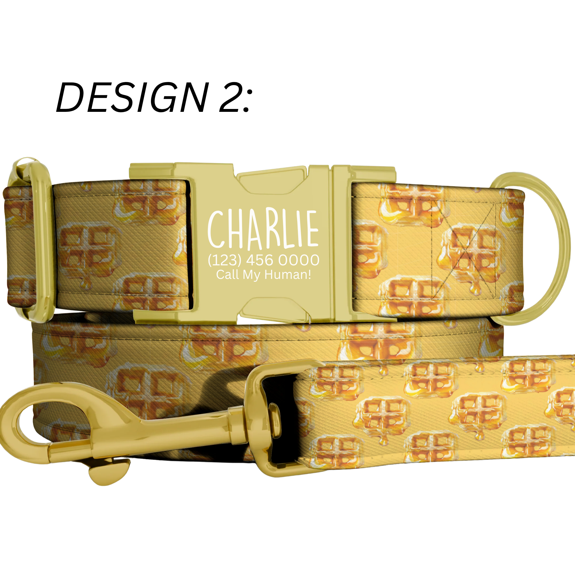 Bread & Pastry Pattern Custom Dog Collar & Leash Set Adjustable