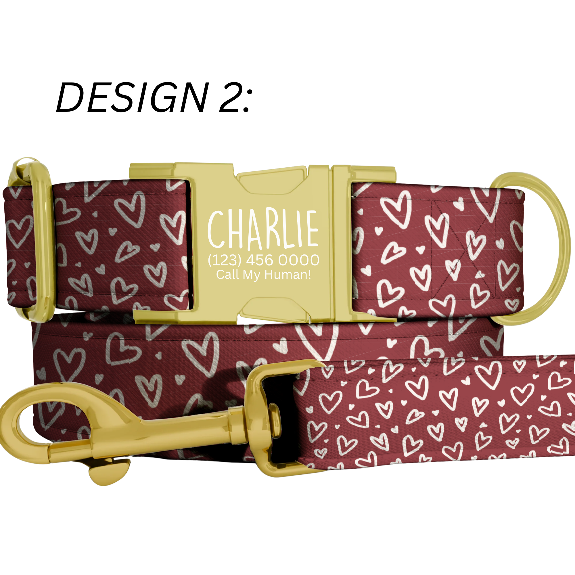 Sweetheart Personalized Dog Collar & Leash