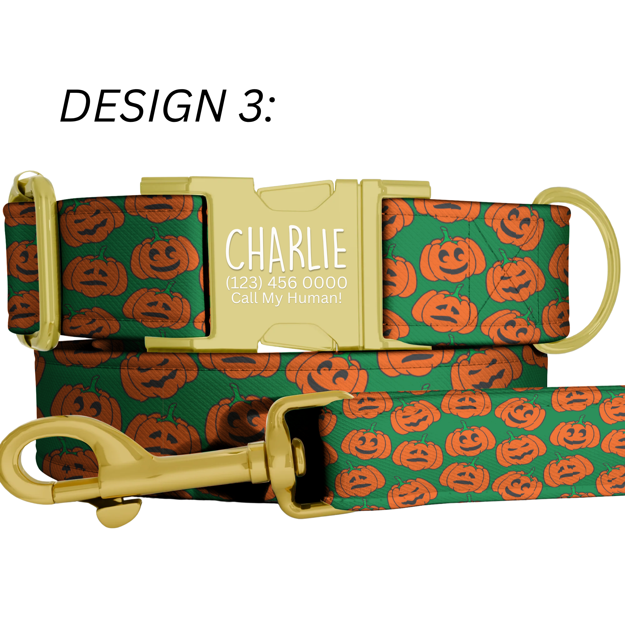 Orange Pumpkin Dog Collar Halloween Dog Collar Personalized Pet Custom Name Collar Fall Pumpkin Spooky Accessory Autumn Pet Gift