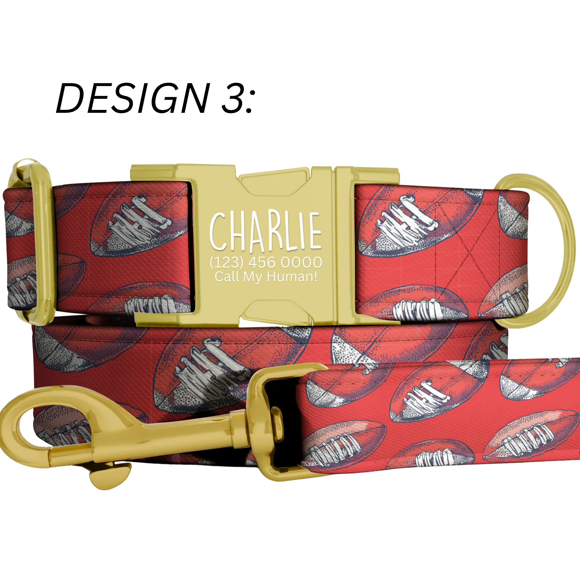 Game Day Ready Dog Collar Personalized Football-Inspired Custom Name Pet Tag Sports Accessory