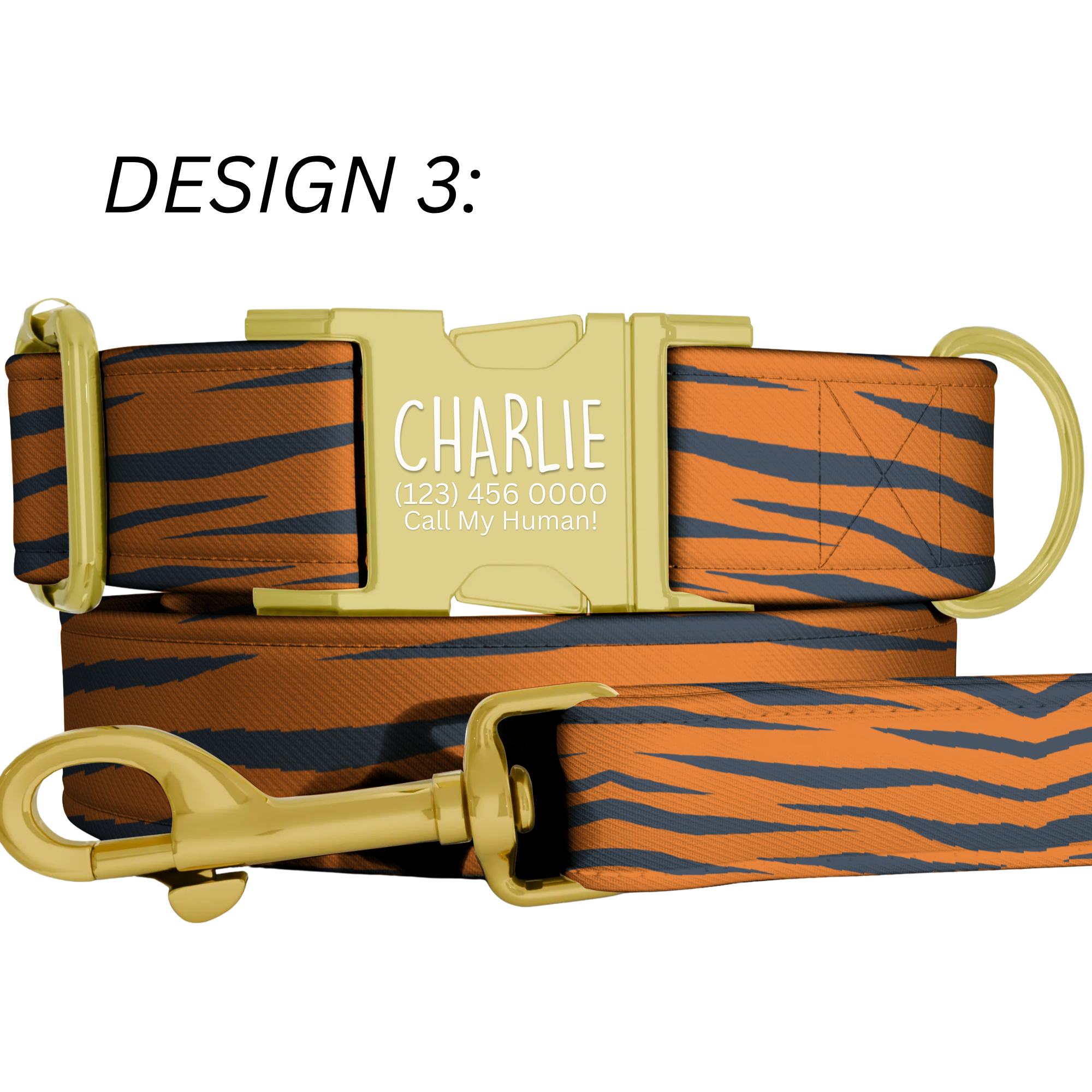 Navy Burnt Orange Personalized Football Dog Collar Custom Engraved Name Tag Rugby Style