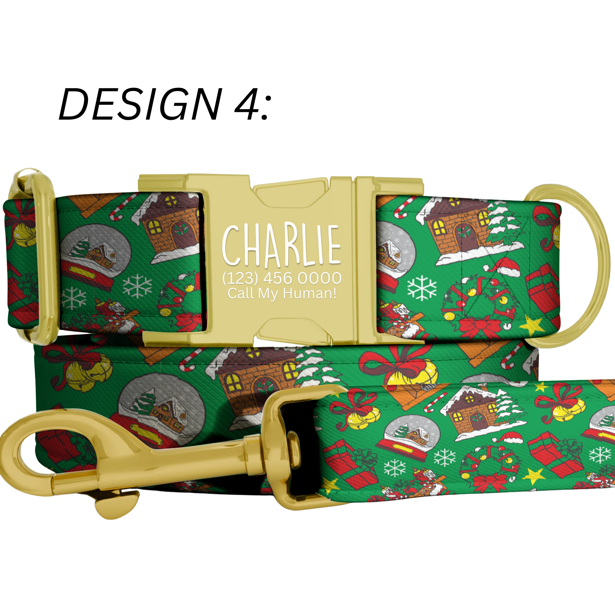Festive Christmas Candy Cane Reindeer Dog Collar Personalized Holiday Pet Collar Custom Name ID Collar Winter Puppy Gift Christmas