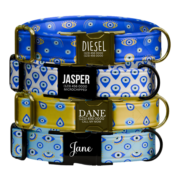 Evil Eye Personalized Dog Collar & Leash Set