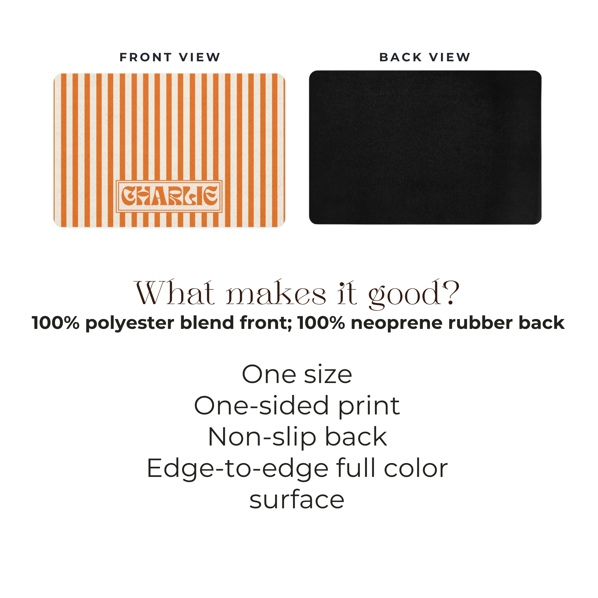 Personalized Striped Pet Food Mat Custom Dog Bowl Mat with Name Non-Slip Pet Feeding Mat Cat Food Mat Waterproof Feeding Station Rug 12x18