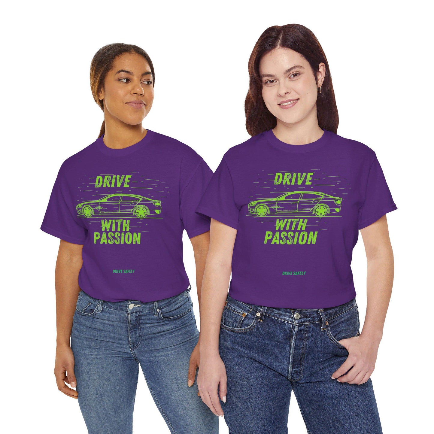 Drive with Passion and Drive Safely T-Shirt | Car Design Tees | Chill Gift Tee | Unisex Tee for Women and Men | Stylish and Responsible Wear