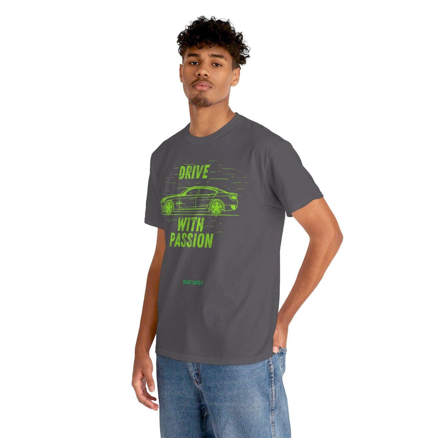 Drive with Passion and Drive Safely T-Shirt | Car Design Tees | Chill Gift Tee | Unisex Tee for Women and Men | Stylish and Responsible Wear