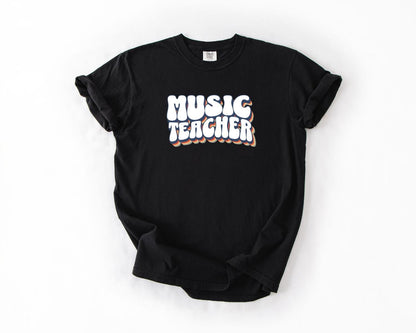 Music Teacher T-Shirt, Comfort Colors, Gift for Educators, Classroom Apparel, Teacher Appreciation Shirt, Subject Teacher, Casual Wear