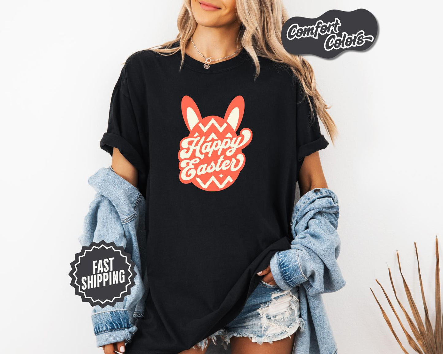 Happy Easter T-Shirt, Comfort Colors, Spring Tee, Holiday Apparel, Easter Gifts, Festive Wear, Easter Egg Tee, Casual Wear