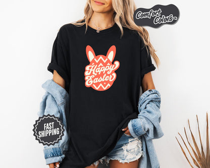 Happy Easter T-Shirt, Comfort Colors, Spring Tee, Holiday Apparel, Easter Gifts, Festive Wear, Easter Egg Tee, Casual Wear