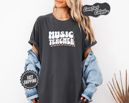 Music Teacher T-Shirt, Comfort Colors, Gift for Educators, Classroom Apparel, Teacher Appreciation Shirt, Subject Teacher, Casual Wear