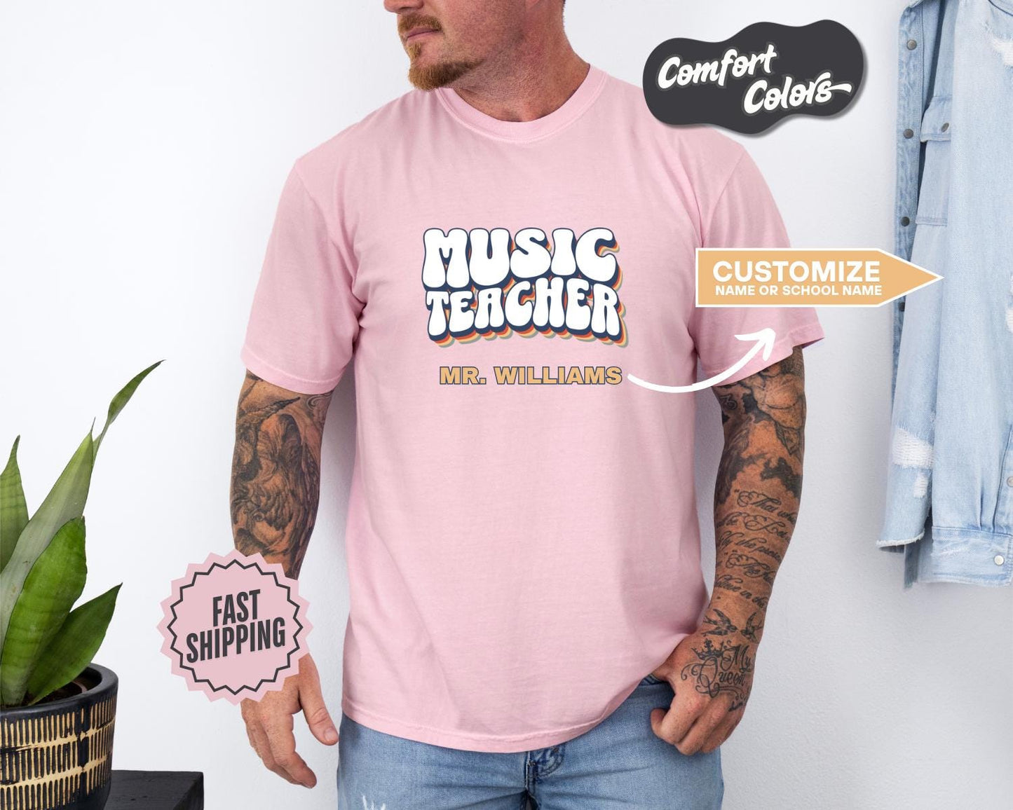 Music Teacher T-Shirt, Comfort Colors, Custom Teacher Shirt, Gift for Music Educators, Back-to-School, Teacher Appreciation Day, Casual Wear
