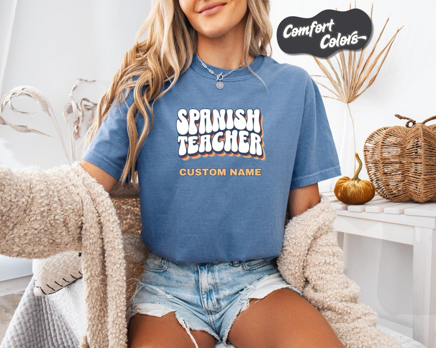 Spanish Teacher T-Shirt, Comfort Colors, Custom Teacher Shirt, Gift for Educators, Teacher Appreciation Day, Back to School, Casual Wear
