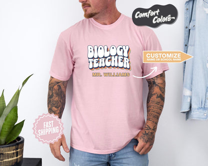 Biology Teacher T-Shirt, Comfort Colors, Custom Teacher Shirt, Cute Teacher Shirt, Education Gift, Teacher Appreciation, Classroom Outfit