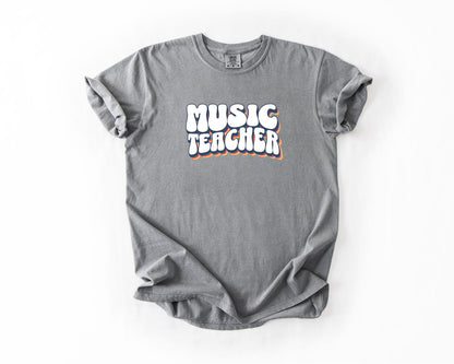 Music Teacher T-Shirt, Comfort Colors, Gift for Educators, Classroom Apparel, Teacher Appreciation Shirt, Subject Teacher, Casual Wear
