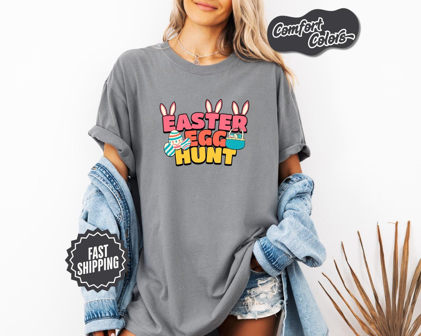 Easter Egg Hunt T-Shirt, Comfort Colors, Spring Celebration Gift, Easter Outfit, Cute Bunny, Holiday Apparel, Easter Shirt, Casual Wear