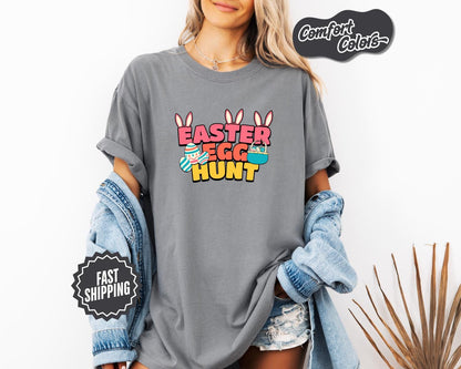 Easter Egg Hunt T-Shirt, Comfort Colors, Spring Celebration Gift, Easter Outfit, Cute Bunny, Holiday Apparel, Easter Shirt, Casual Wear