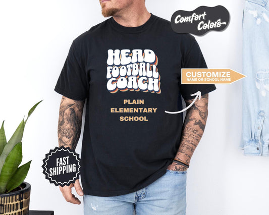 Head Football Coach T-Shirt, Comfort Colors, Custom Teacher Shirt, Gift for Coaches, Unisex Sports Apparel, Team Spirit Shirt, Coaching Gift