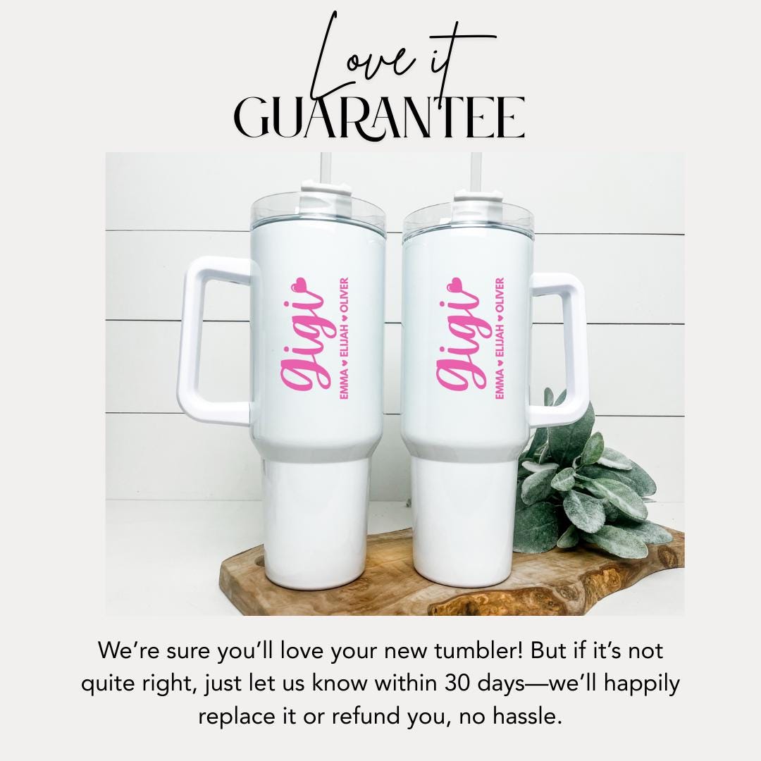 Personalized Gigi 40oz Tumbler with Straw Hot Pink Tumbler Gift Idea for Gigi Travel Coffee Cup Tumbler for Gigi Mug Gift for Grandma