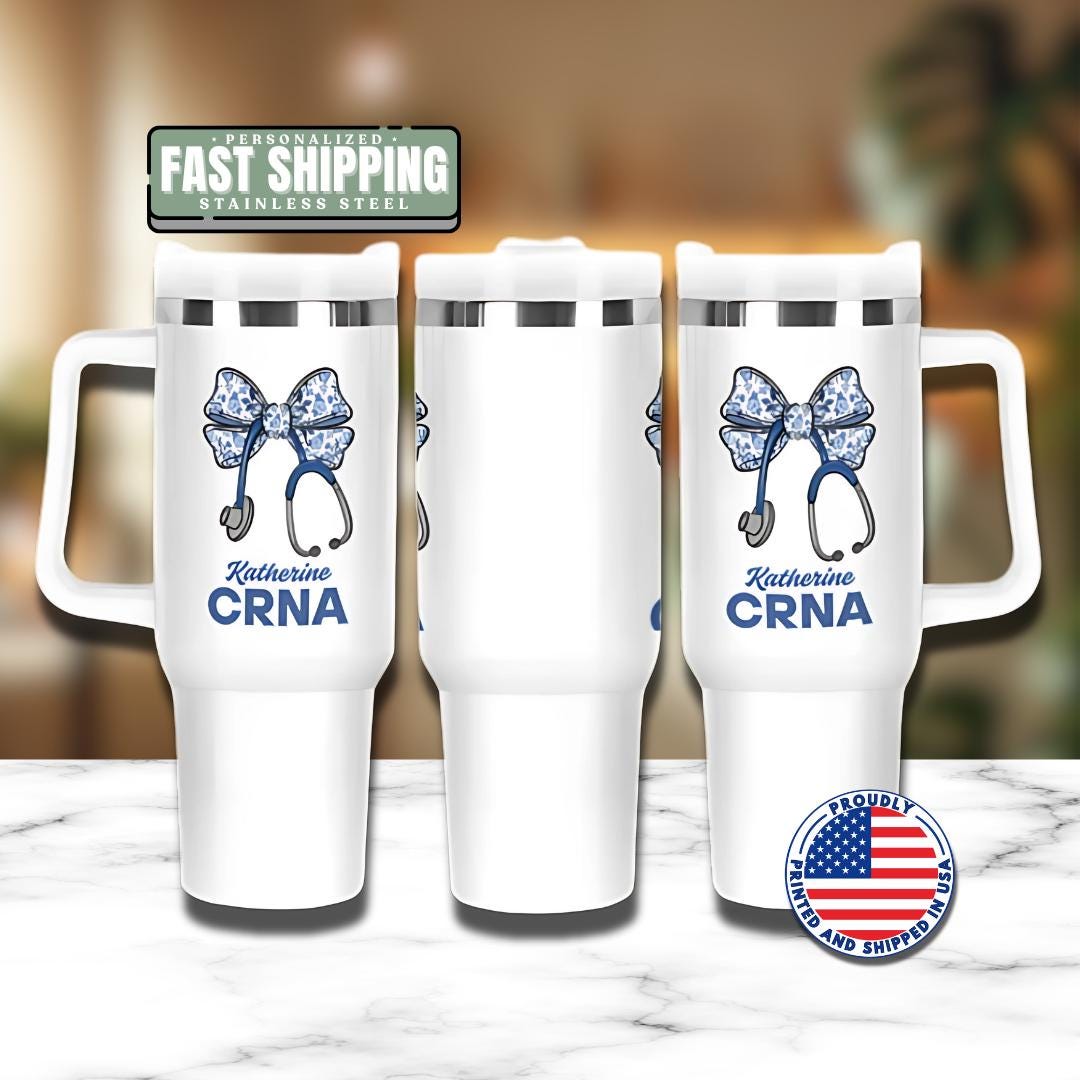 Personalized Certified Registered Nurse Anesthetist 40oz Tumbler with Straw Nurse Appreciation Gifts CRNA Travel Cup Gift for CRNA Mug