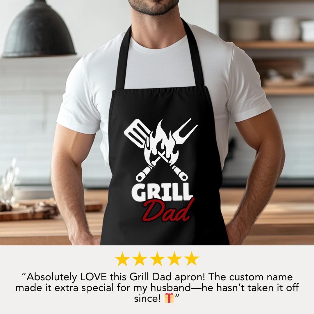 Personalized Grill Daddy Apron Custom Dad or Grandpa Gift for Dad or Grandpa Father's Day Gift Unique BBQ Apron Grilling Apparel Apron Gift