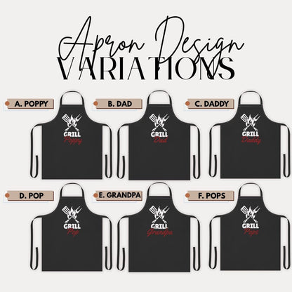 Personalized Grill Daddy Apron Custom Dad or Grandpa Gift for Dad or Grandpa Father's Day Gift Unique BBQ Apron Grilling Apparel Apron Gift